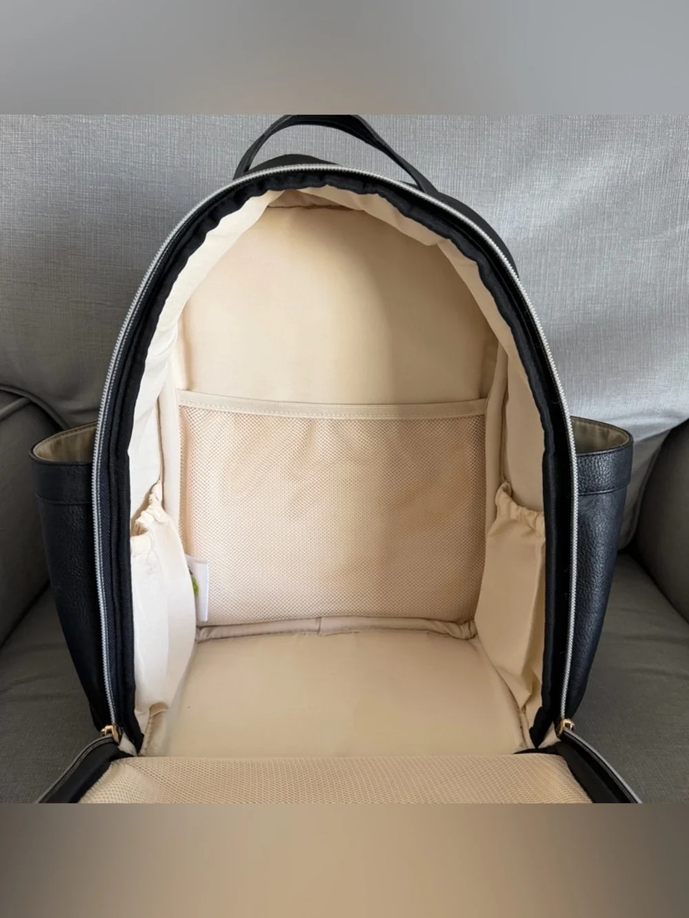 Itzy Ritzy Mini Black Faux Leather diaper Backpack